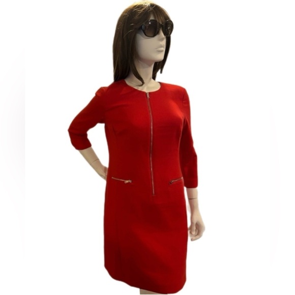 Ann Taylor Red Zipper Dress - Picture 2 of 6